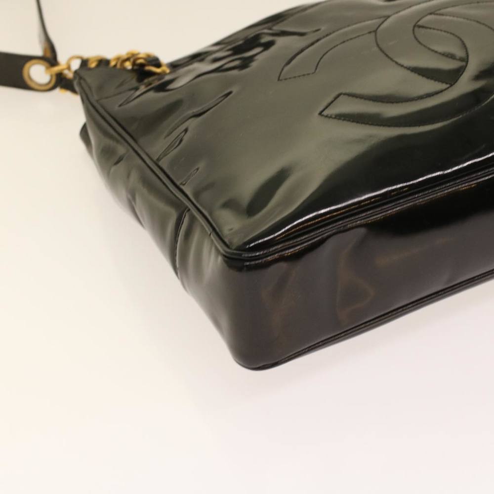 CHANEL Chain Shoulder Bag Patent leather Black CC Auth ar9959B - Picture 14 of 16